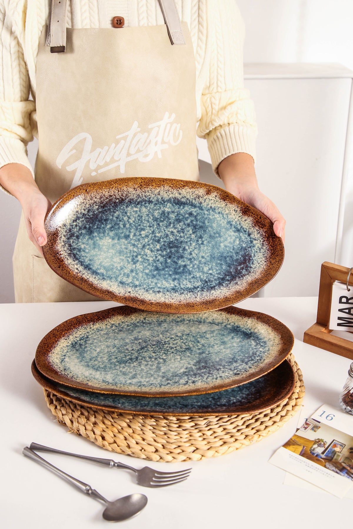 Espresso Stone Organic Serving Platter Set
