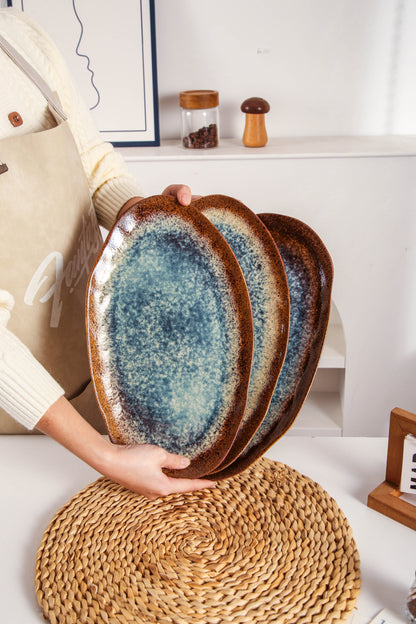 Espresso Stone Organic Serving Platter Set