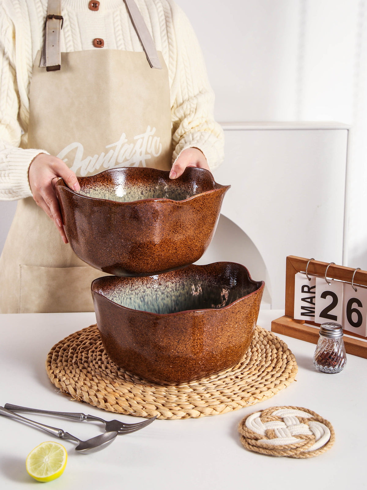 Espresso Stone Organic Deep Bowl Set