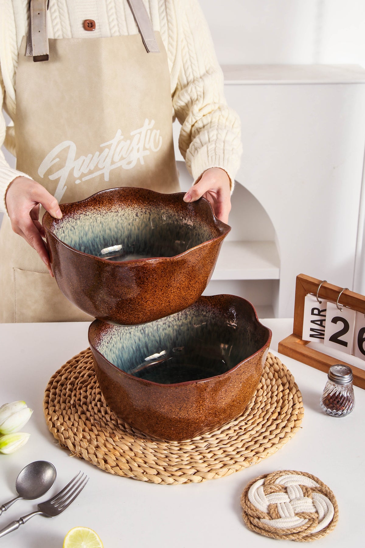 Espresso Stone Organic Deep Bowl Set