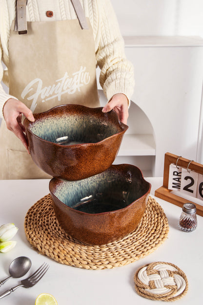 Espresso Stone Organic Deep Bowl Set