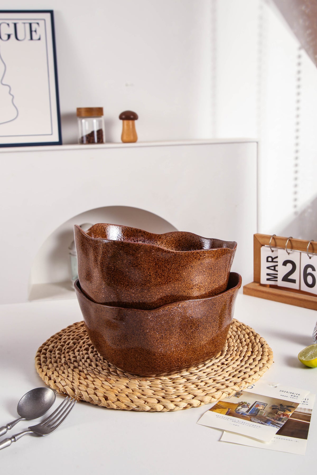 Espresso Stone Organic Deep Bowl Set