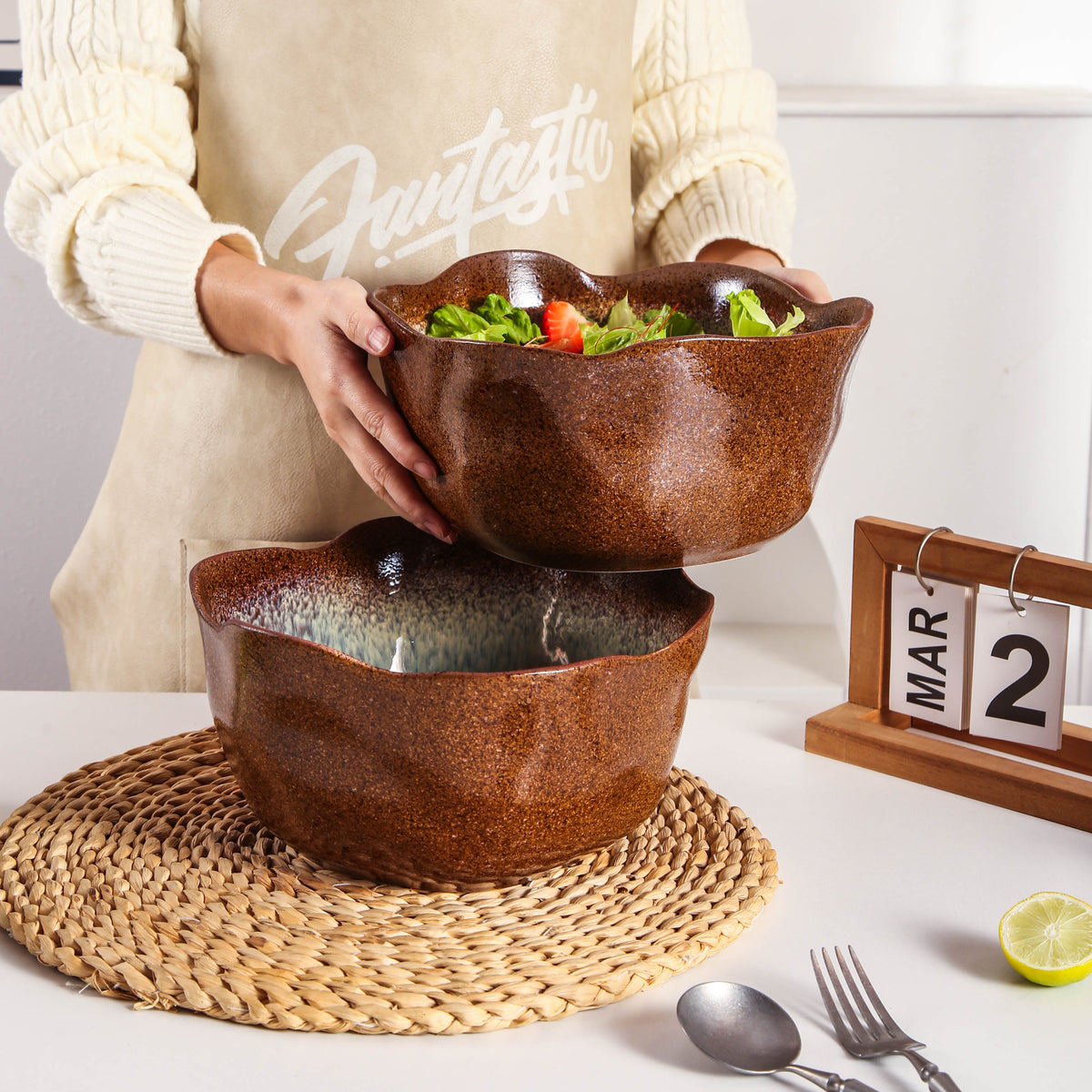 Espresso Stone Organic Deep Bowl Set