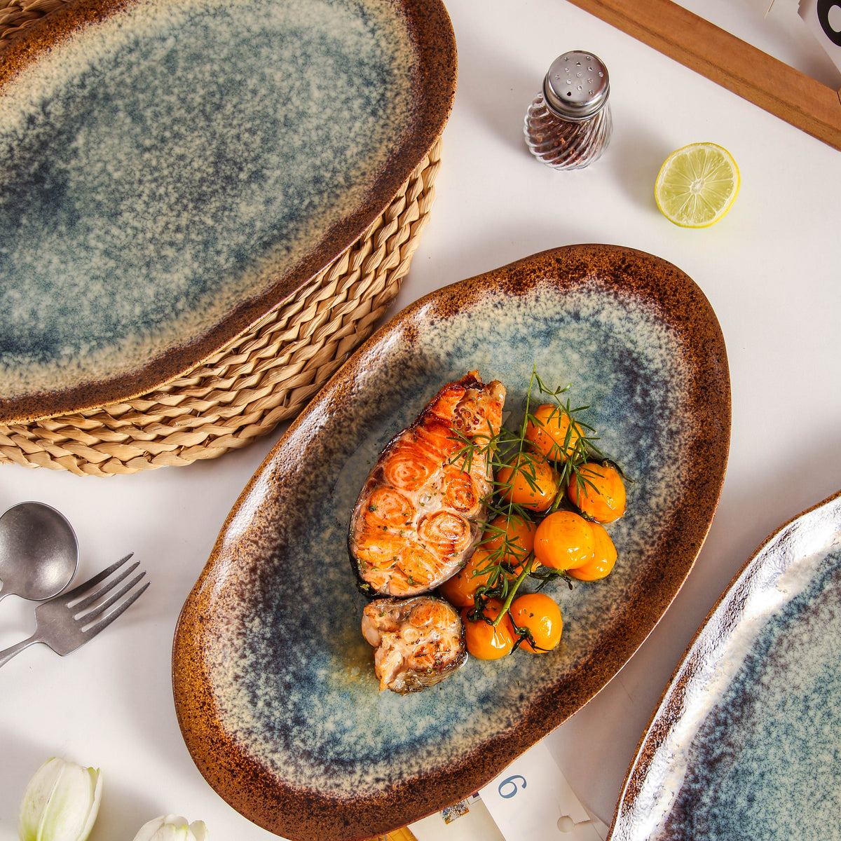 Espresso Stone Organic Serving Platter Set
