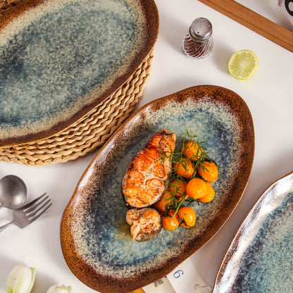 Espresso Stone Organic Serving Platter Set