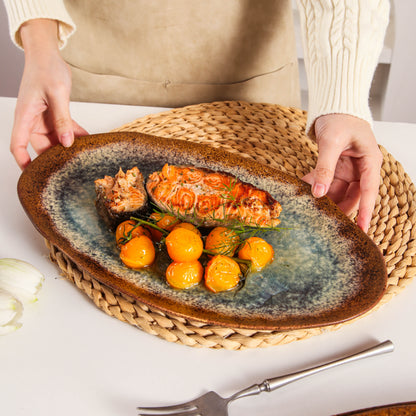 Espresso Stone Organic Serving Platter Set