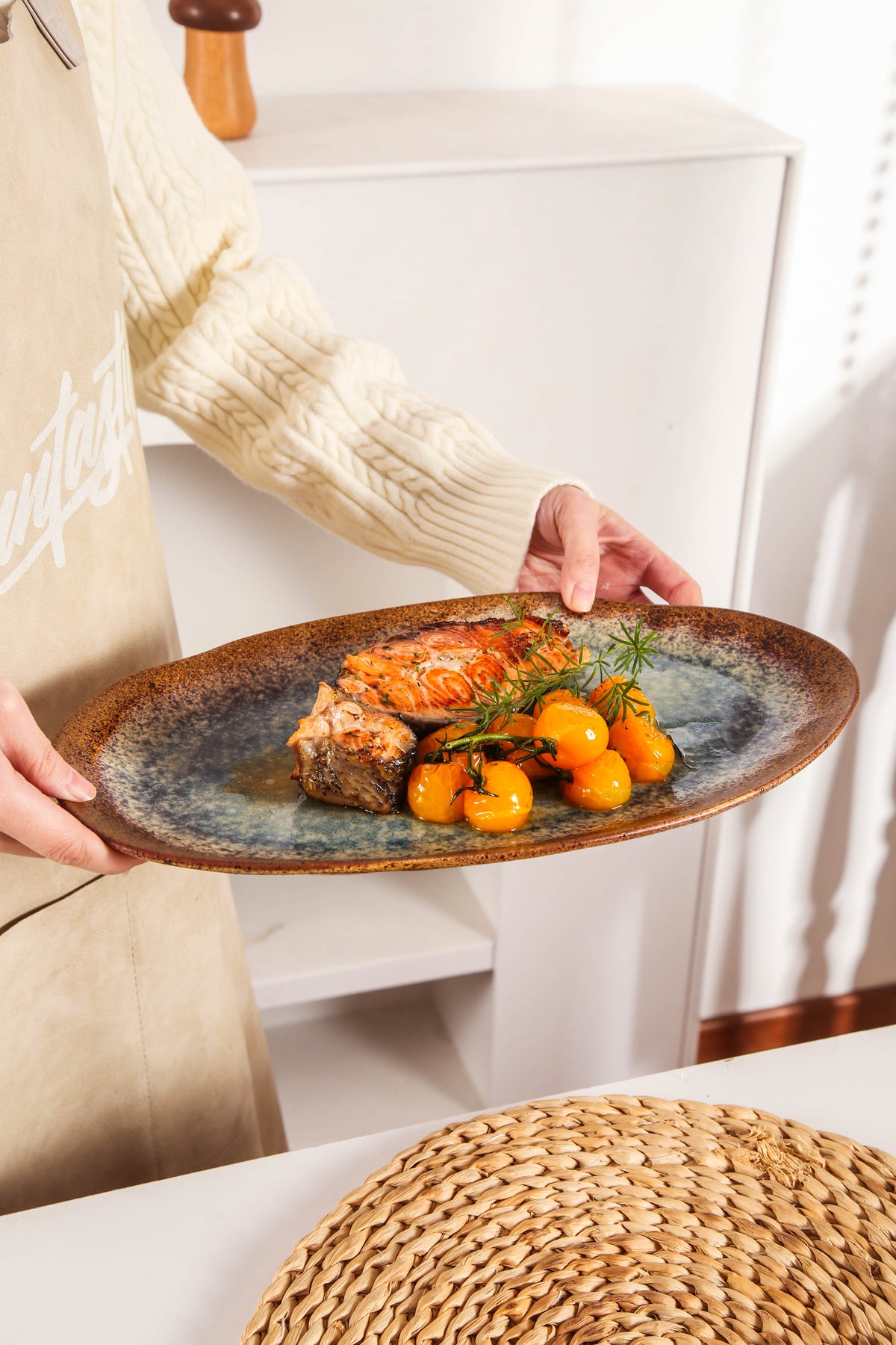 Espresso Stone Organic Serving Platter Set