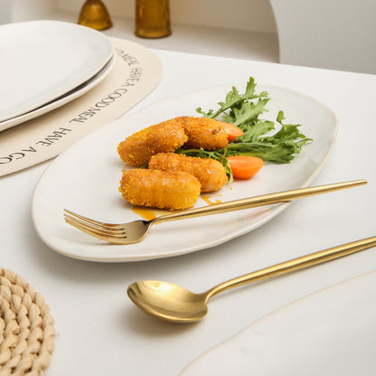 Pearl White Organic Serving Platter Set