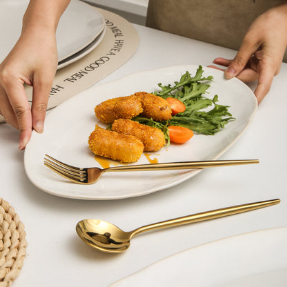 Pearl White Organic Serving Platter Set