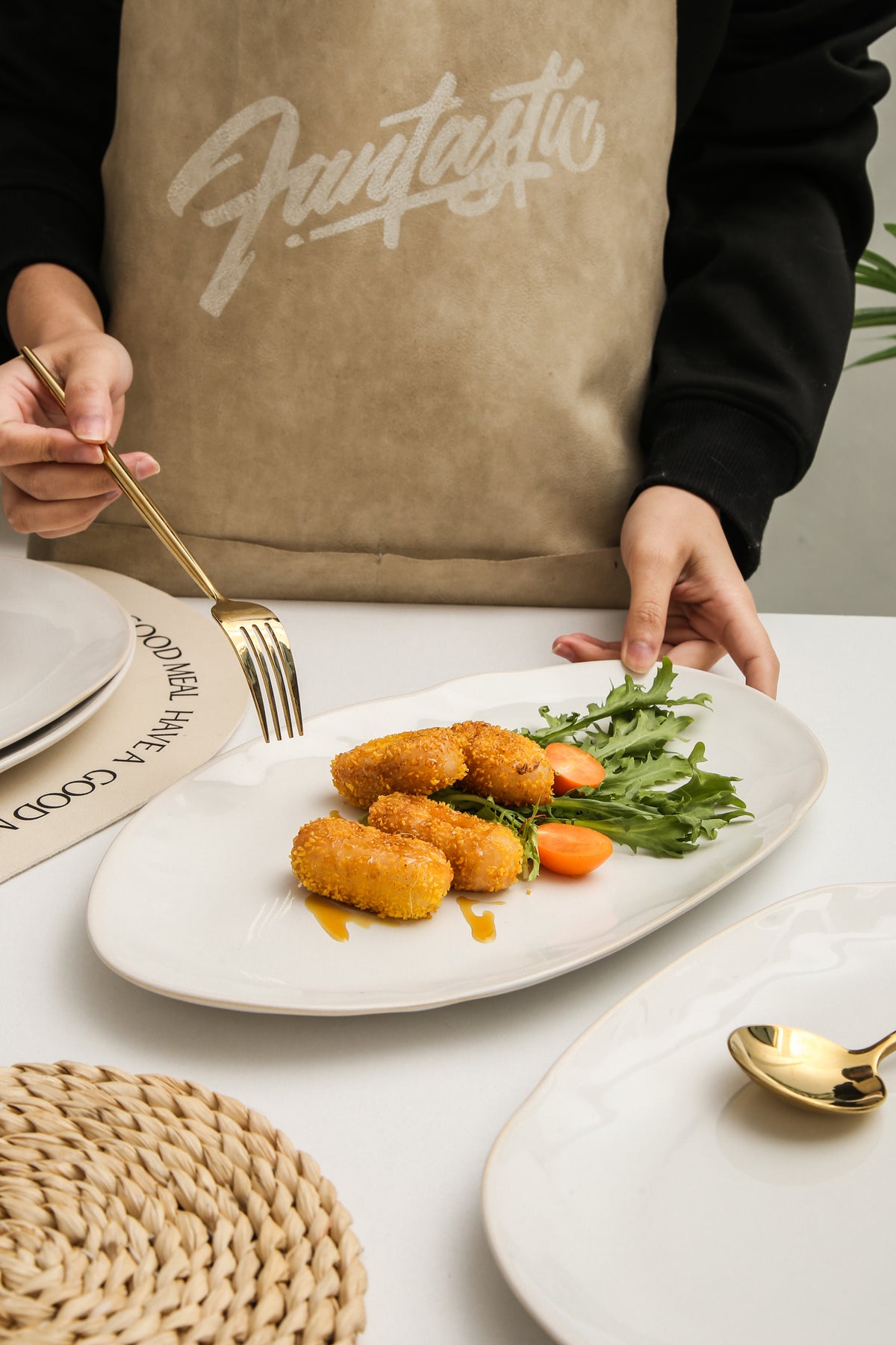 Pearl White Organic Serving Platter Set