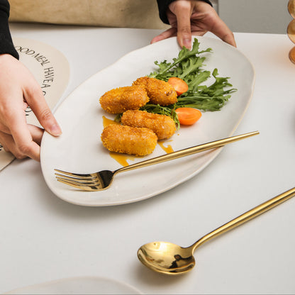 Pearl White Organic Serving Platter Set