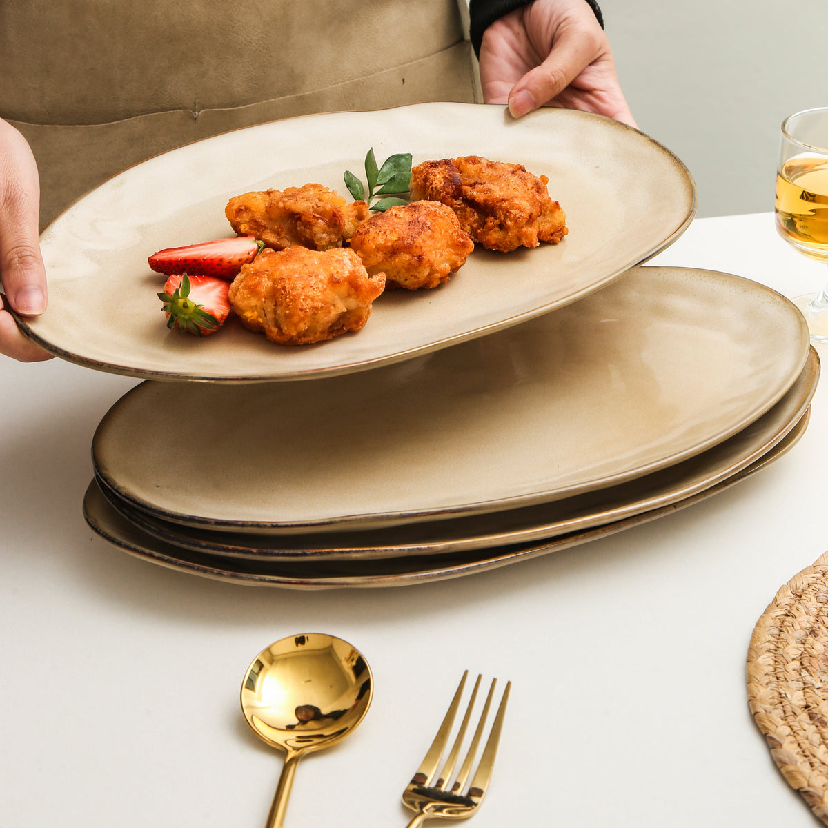 Crema Organic Serving Platter Set