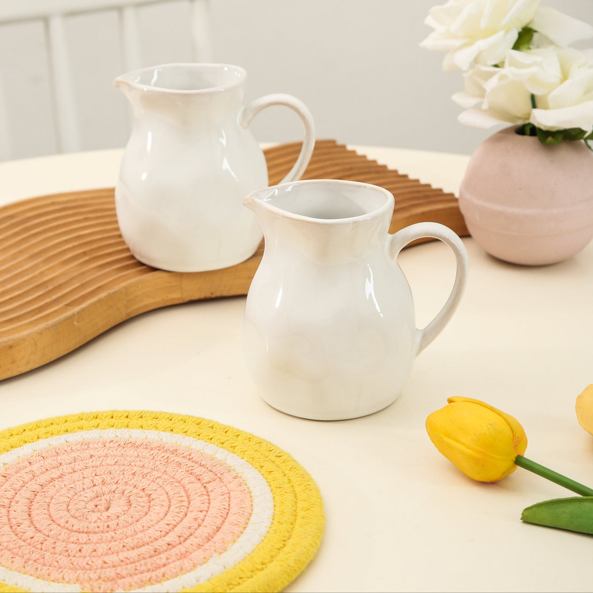 Pearl White Organic Creamer Pitcher Set
