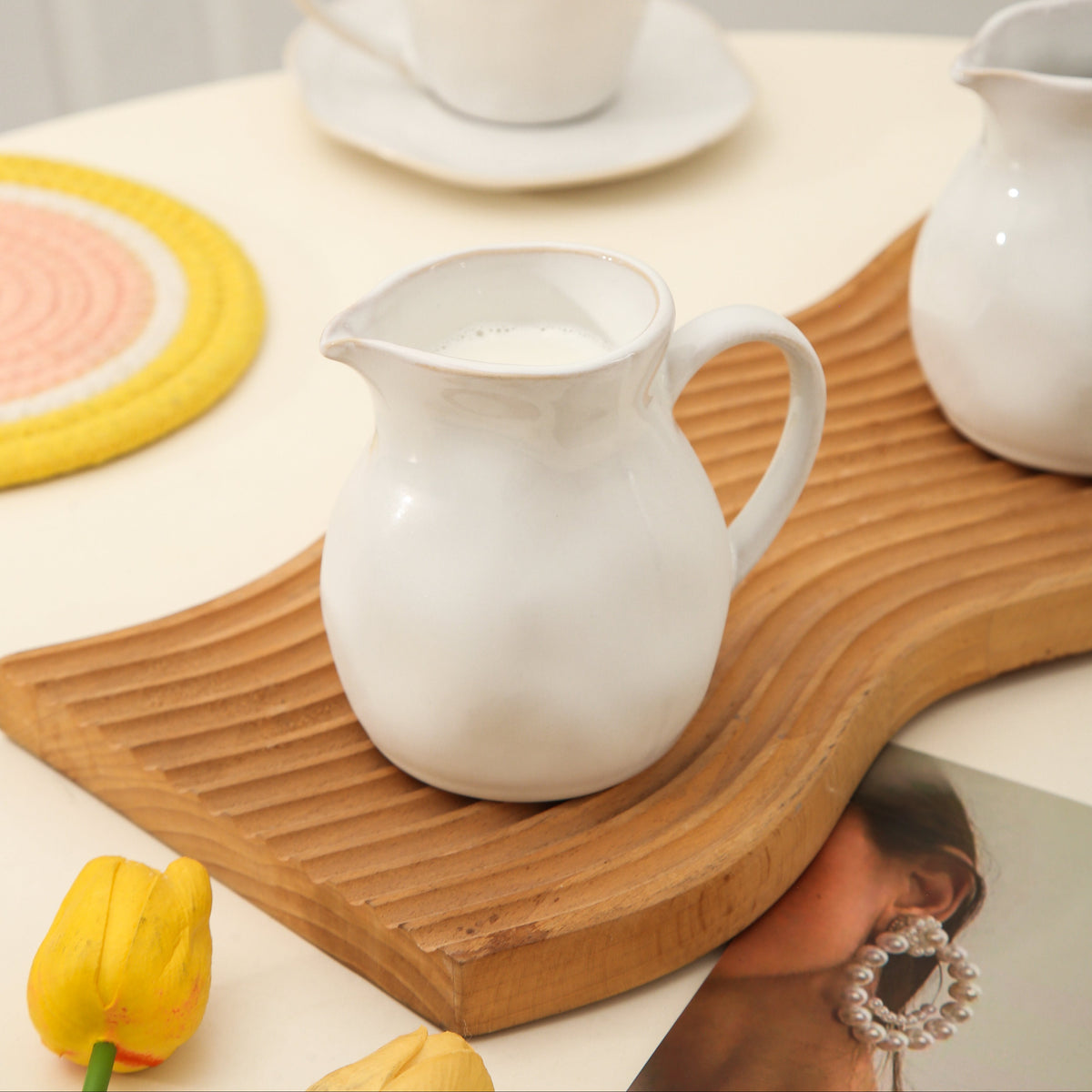 Pearl White Organic Creamer Pitcher Set