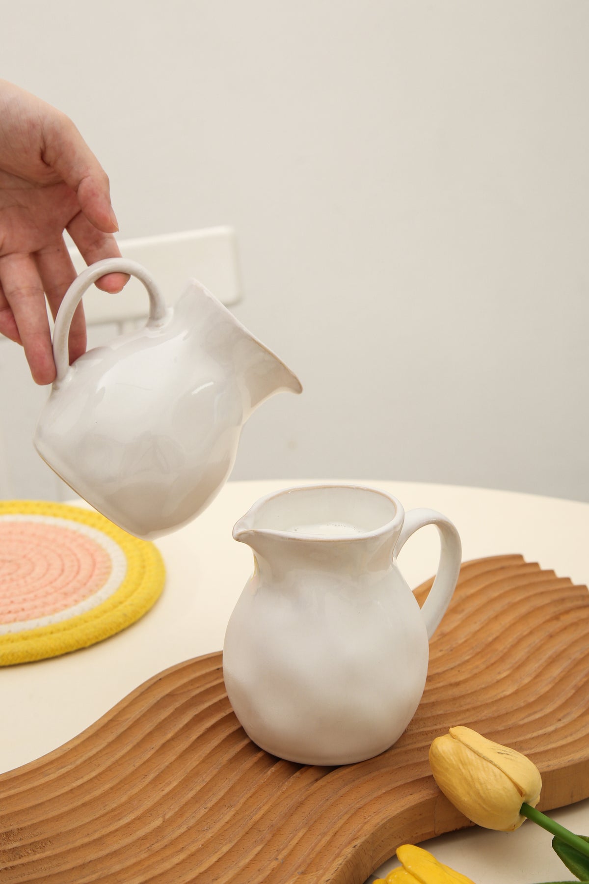 Pearl White Organic Creamer Pitcher Set