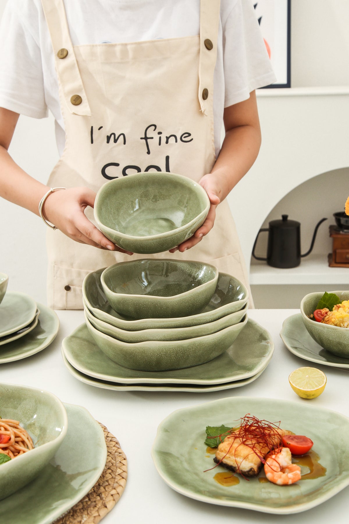 Royal Olive 16-Piece Organic Dinnerware Set