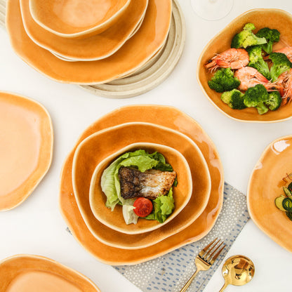 Golden Amber 16-Piece Organic Dinnerware Set