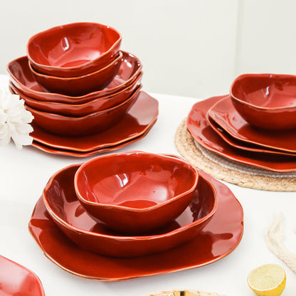 Garnet Rouge 16-Piece Organic Dinnerware Set