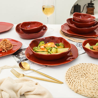 Garnet Rouge 16-Piece Organic Dinnerware Set