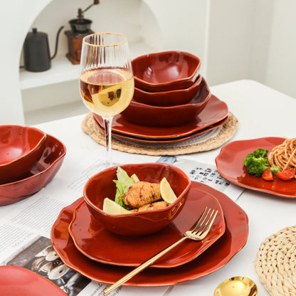 Garnet Rouge 16-Piece Organic Dinnerware Set