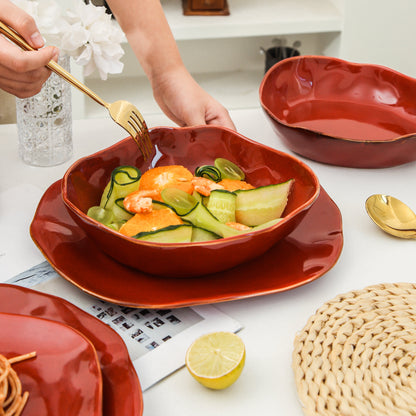 Garnet Rouge 16-Piece Organic Dinnerware Set