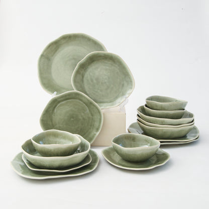 Royal Olive 16-Piece Organic Dinnerware Set