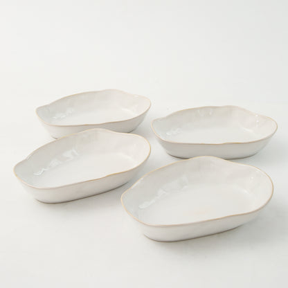 Pearl White Oval Plate Set