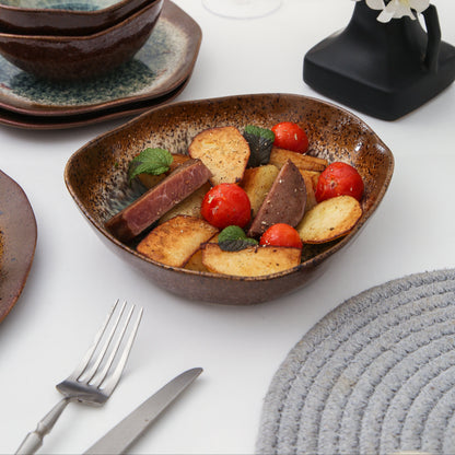 Espresso Stone 16-Piece Organic Dinnerware Set