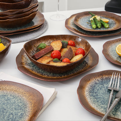 Espresso Stone 16-Piece Organic Dinnerware Set