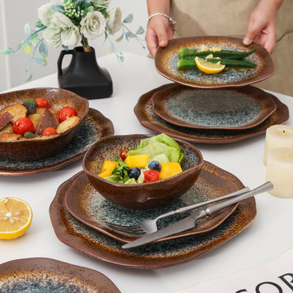 Espresso Stone 16-Piece Organic Dinnerware Set