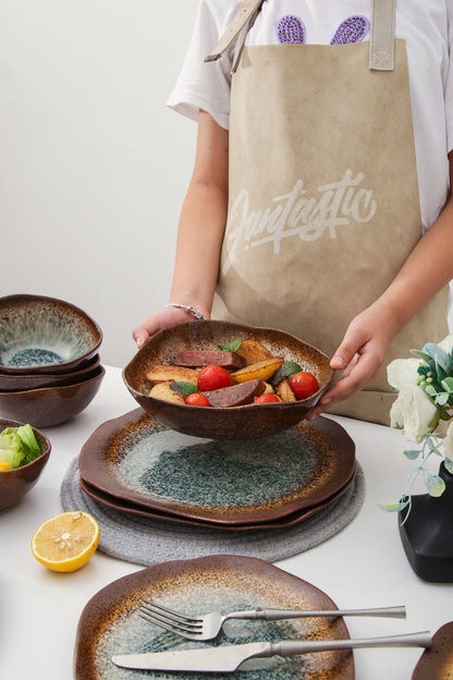 Espresso Stone 16-Piece Organic Dinnerware Set