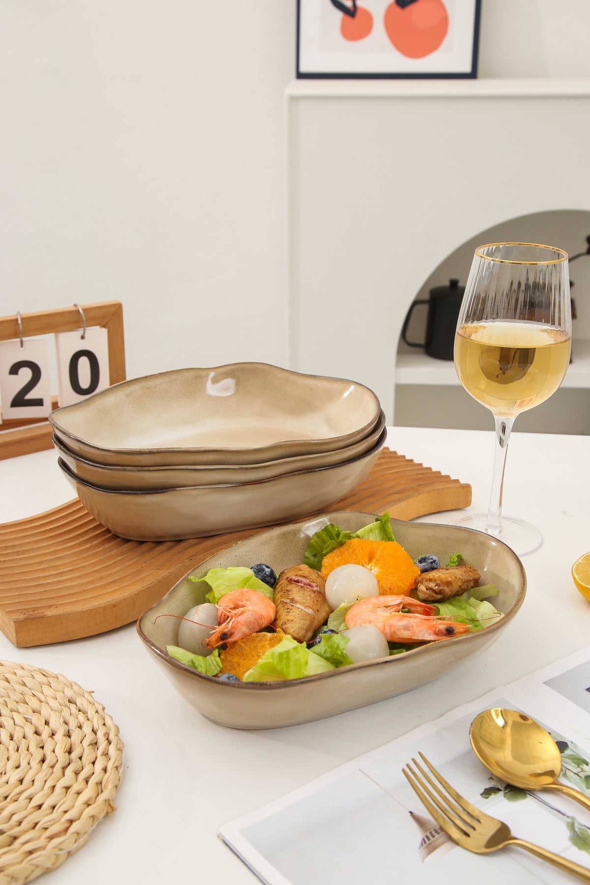 Crema Organic Oval Plate Set
