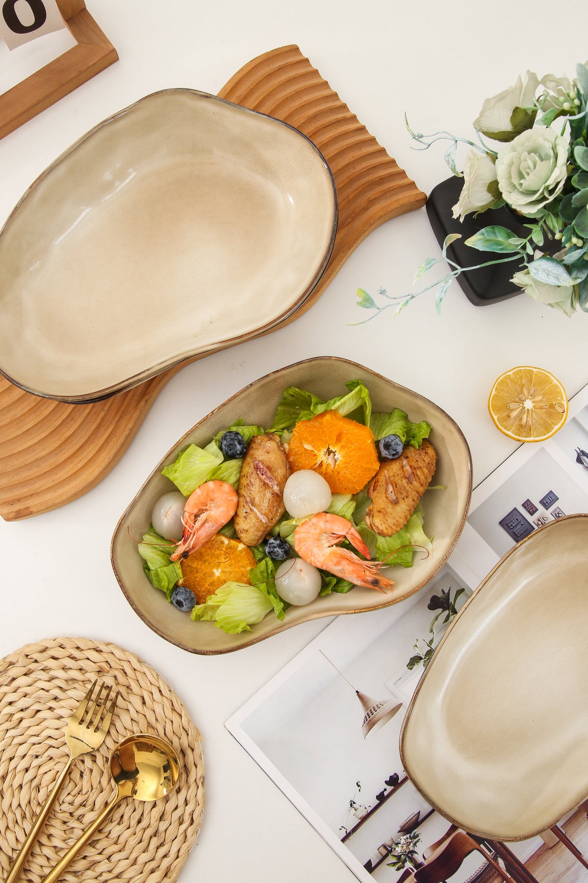 Crema Organic Oval Plate Set