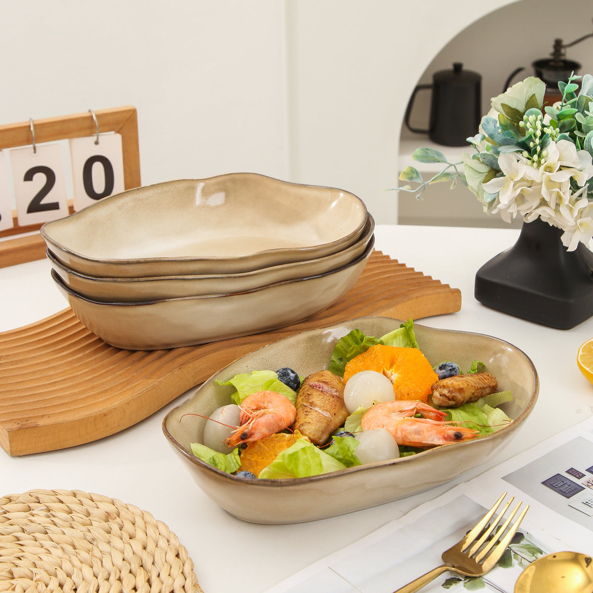 Crema Organic Oval Plate Set