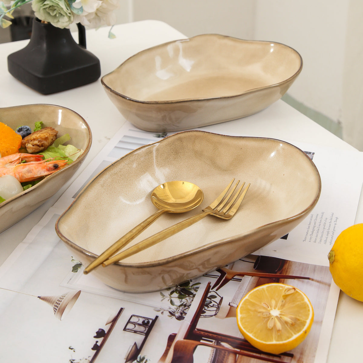 Crema Organic Oval Plate Set
