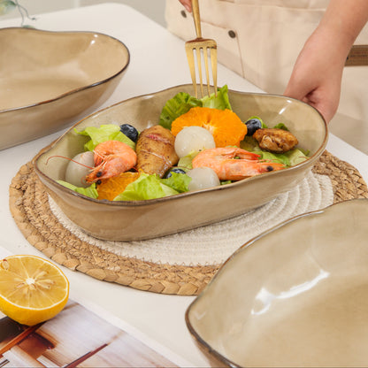 Crema Organic Oval Plate Set