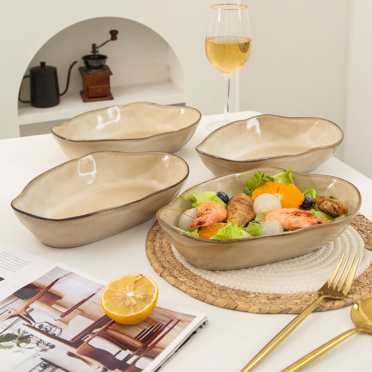 Crema Organic Oval Plate Set