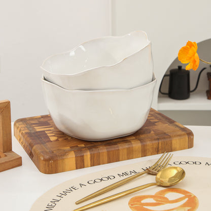 Pearl White Organic Deep Bowl Set