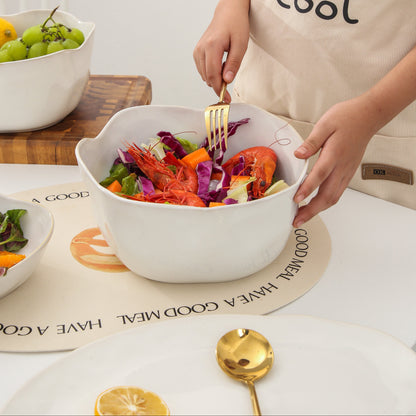 Pearl White Organic Deep Bowl Set