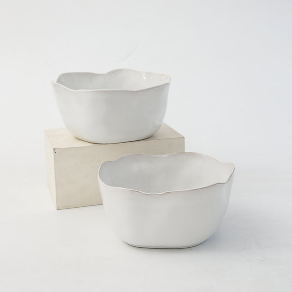 Pearl White Organic Deep Bowl Set