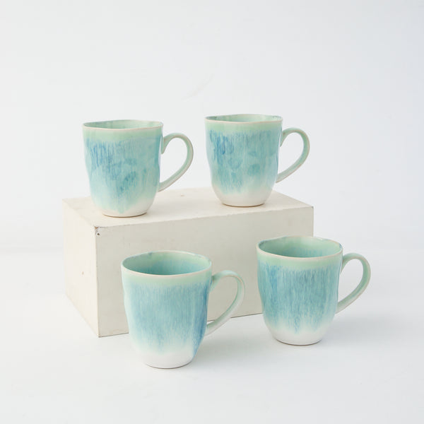 Aqua Blue Organic Mug Set