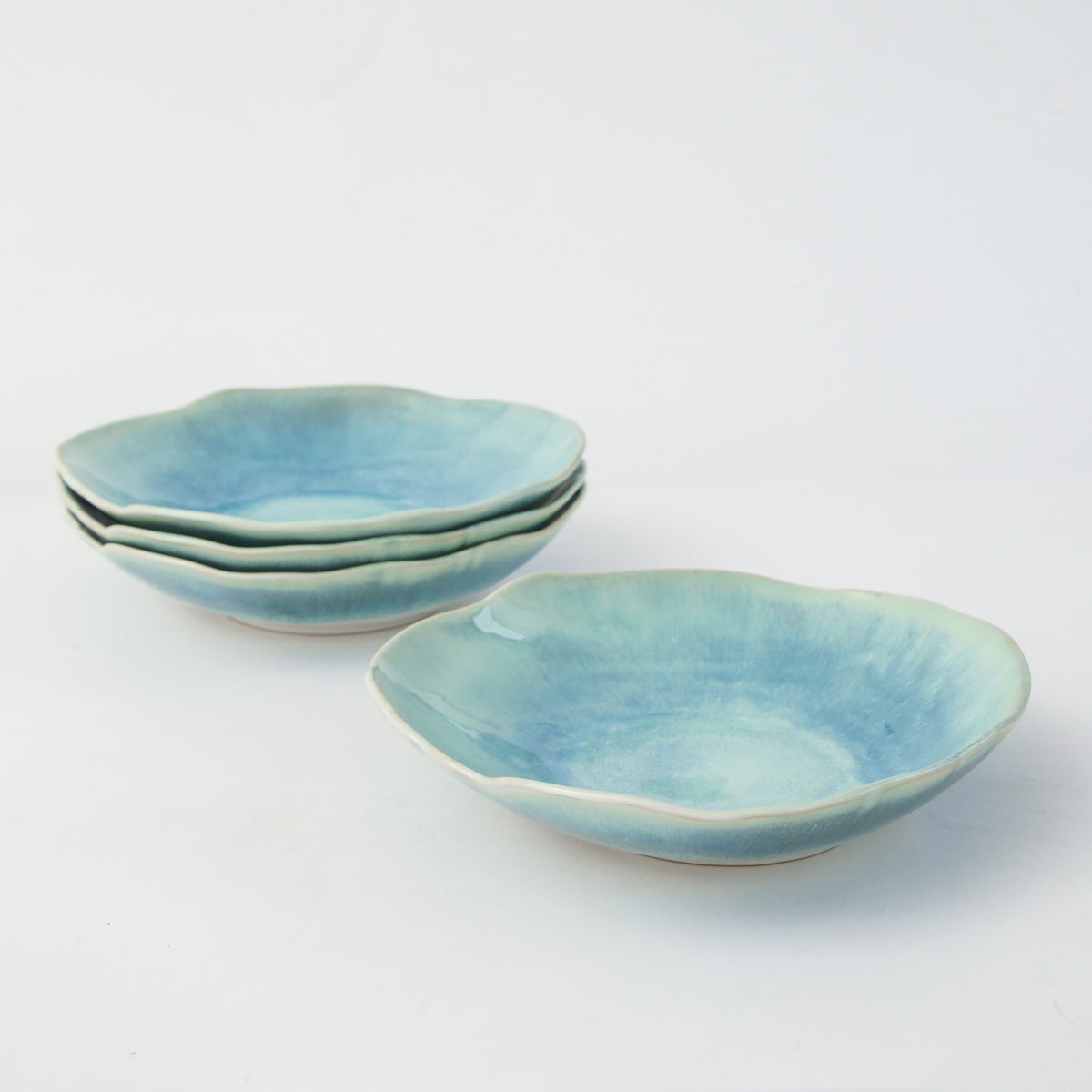 Aqua Blue Organic Deep Plate Set