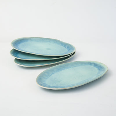 Aqua Blue Organic Serving Platter Set