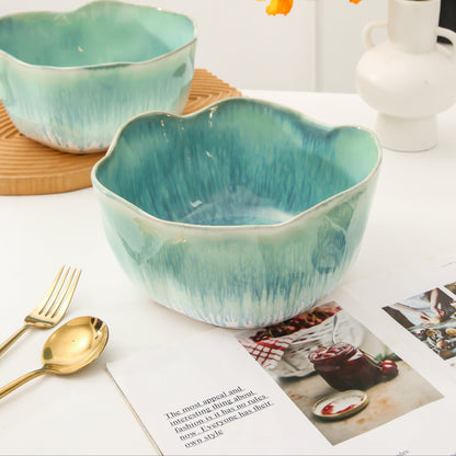 Aqua Blue Organic Deep Bowl Set