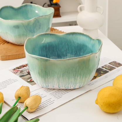 Aqua Blue Organic Deep Bowl Set