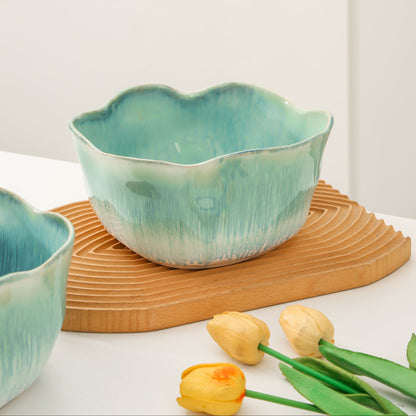 Aqua Blue Organic Deep Bowl Set