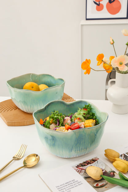 Aqua Blue Organic Deep Bowl Set