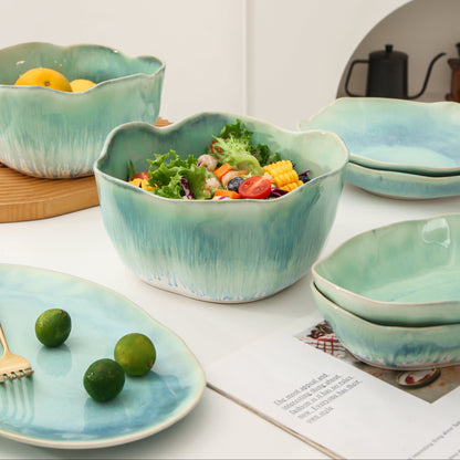 Aqua Blue Organic Deep Bowl Set