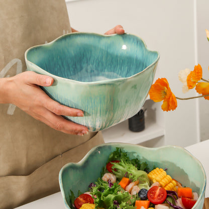 Aqua Blue Organic Deep Bowl Set