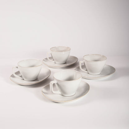 Pearl White Large Cup & Saucer Set